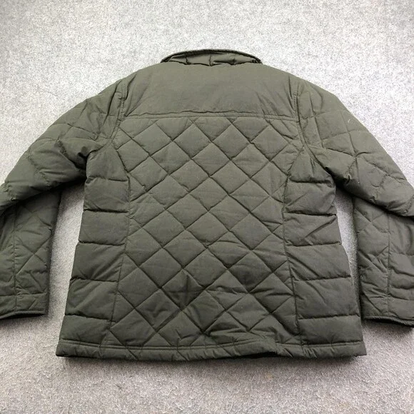 L.L. Bean Jacket Mens Large Green Quilted Canvas Down Insulated Full Zip Outdoor - Picture 6 of 9